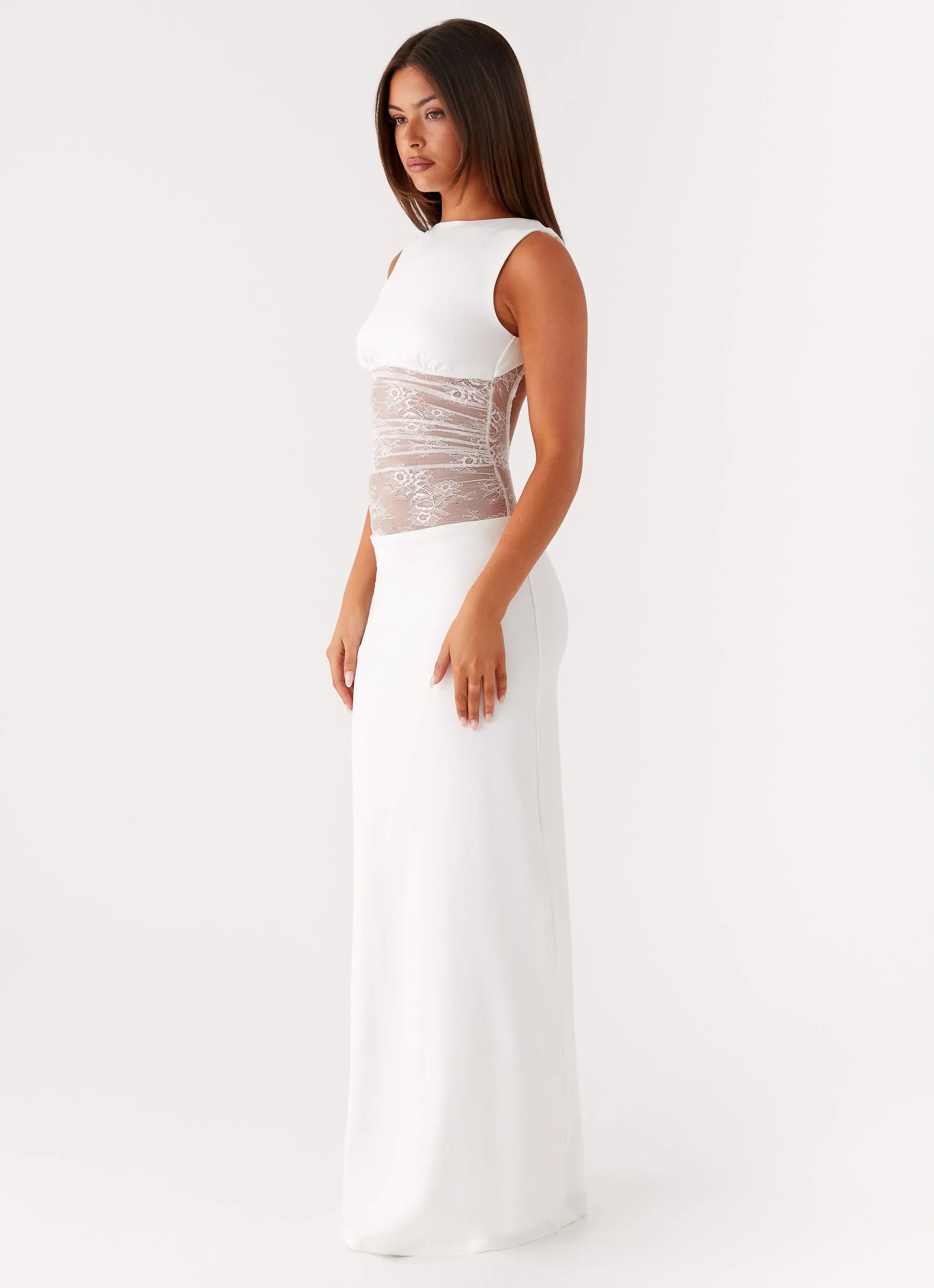 Medina Lace Maxi Dress - White