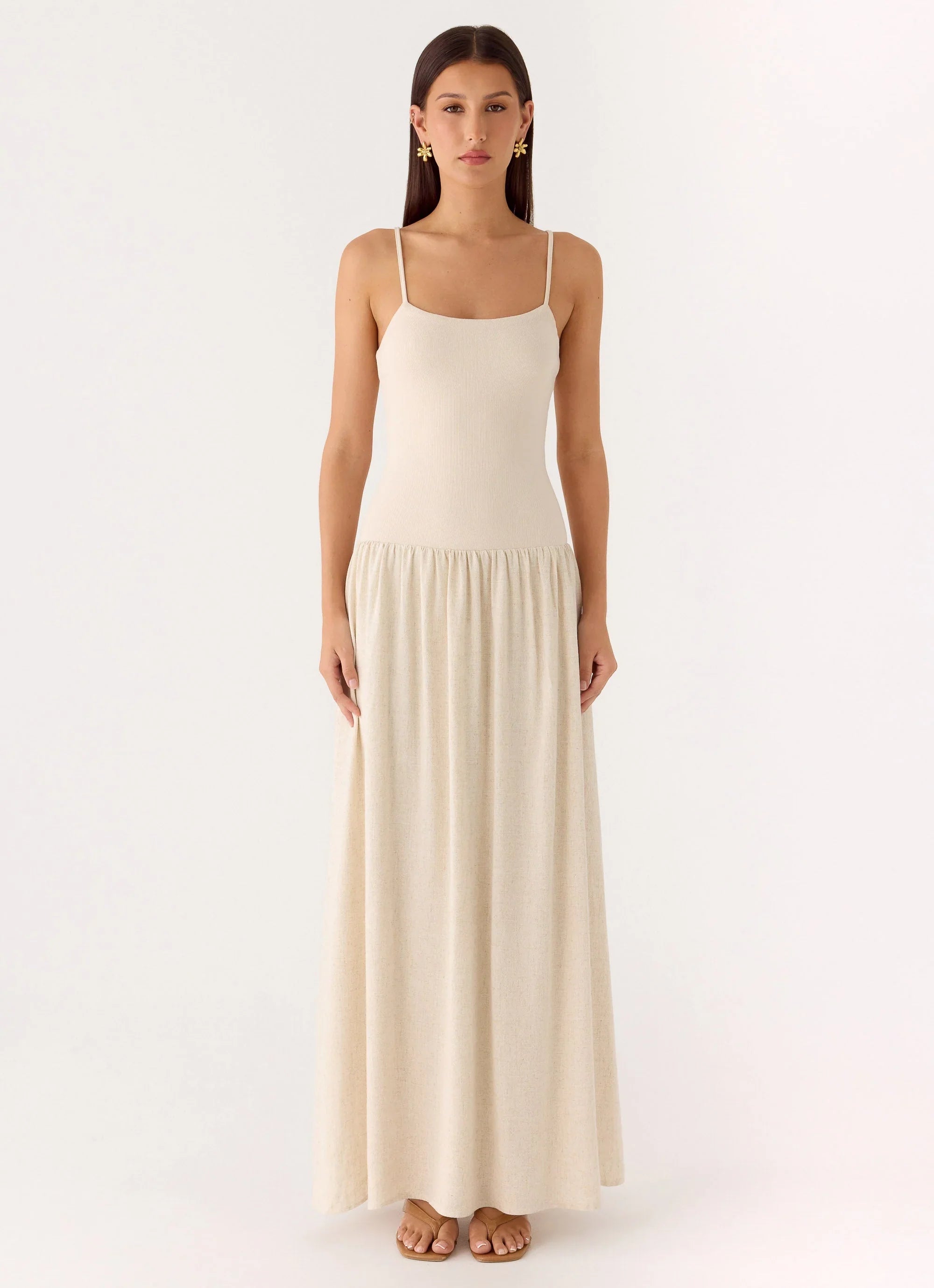 Ali Linen Maxi Dress - Oatmeal