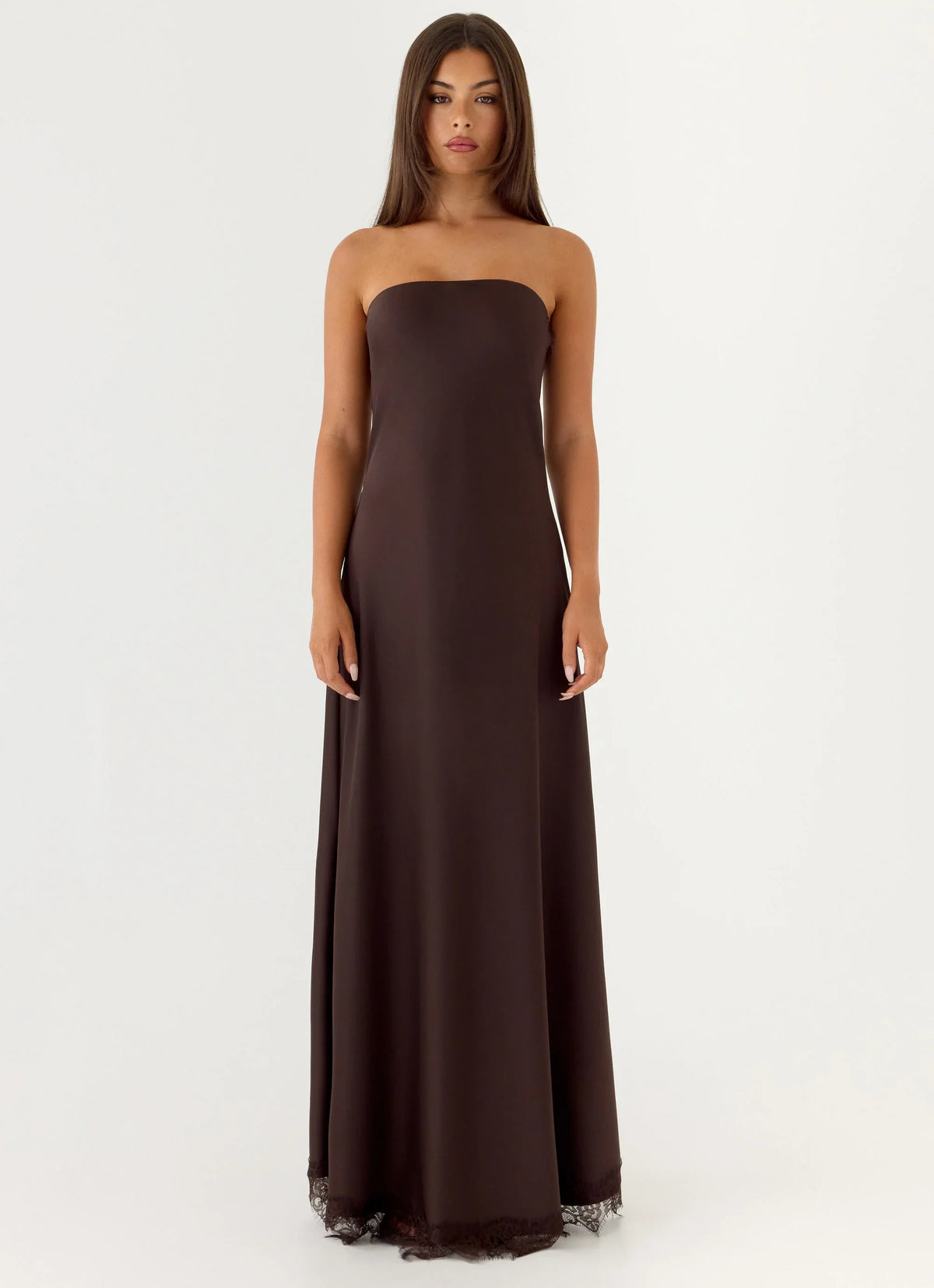 Kayleigh Strapless Maxi Dress - Chocolate Torte