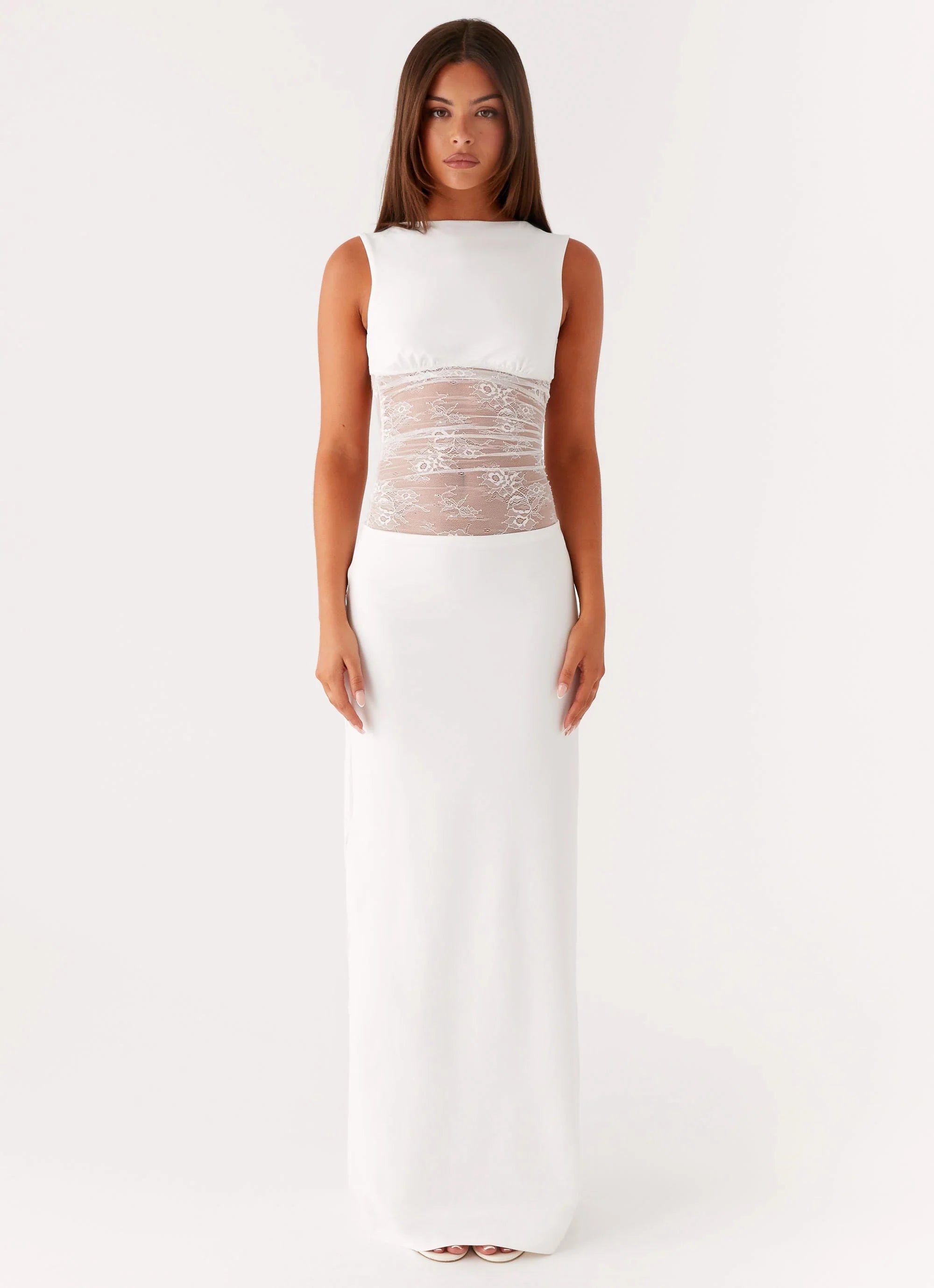 Medina Lace Maxi Dress - White