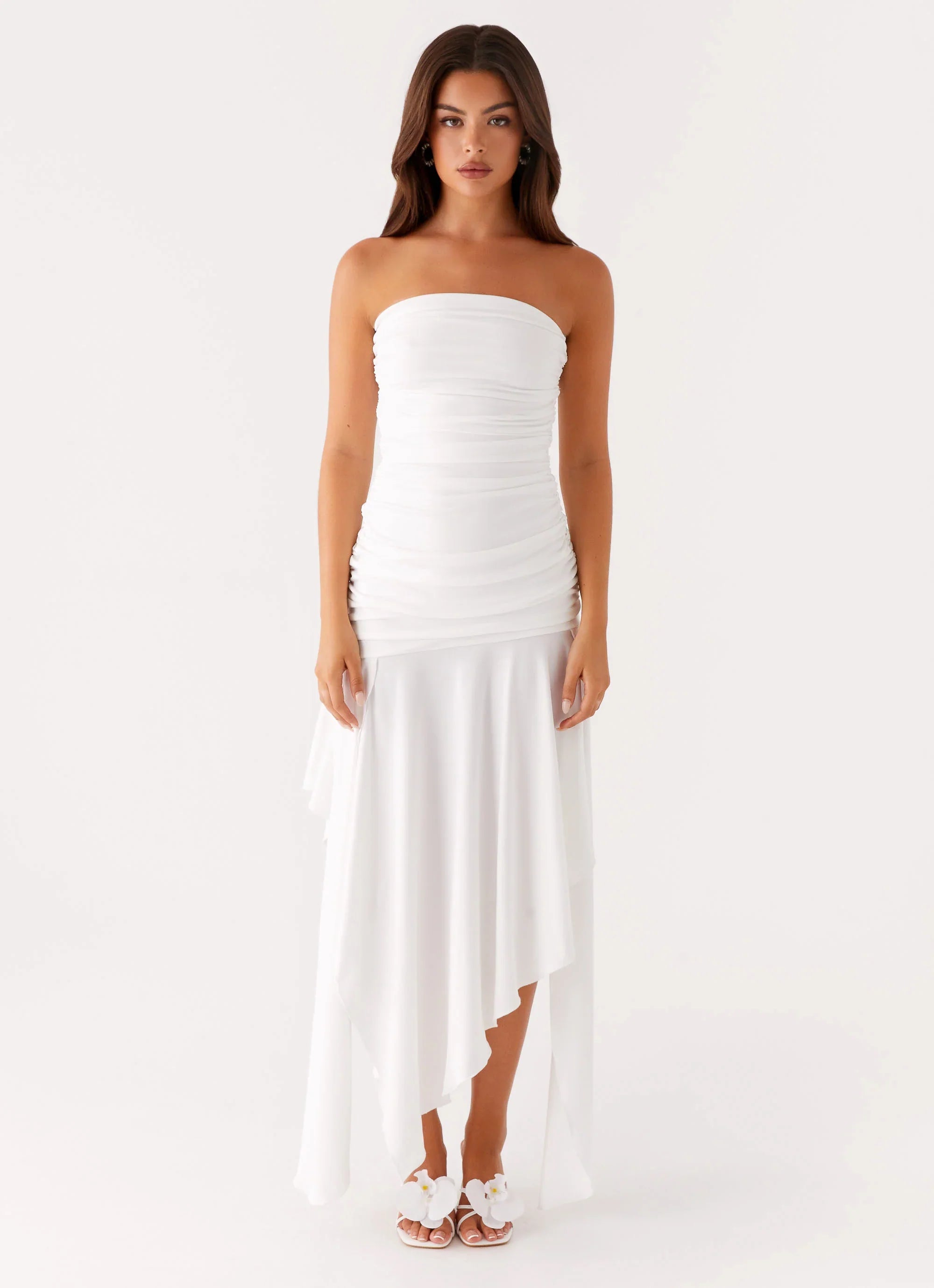 Ora Strapless Maxi Dress - White