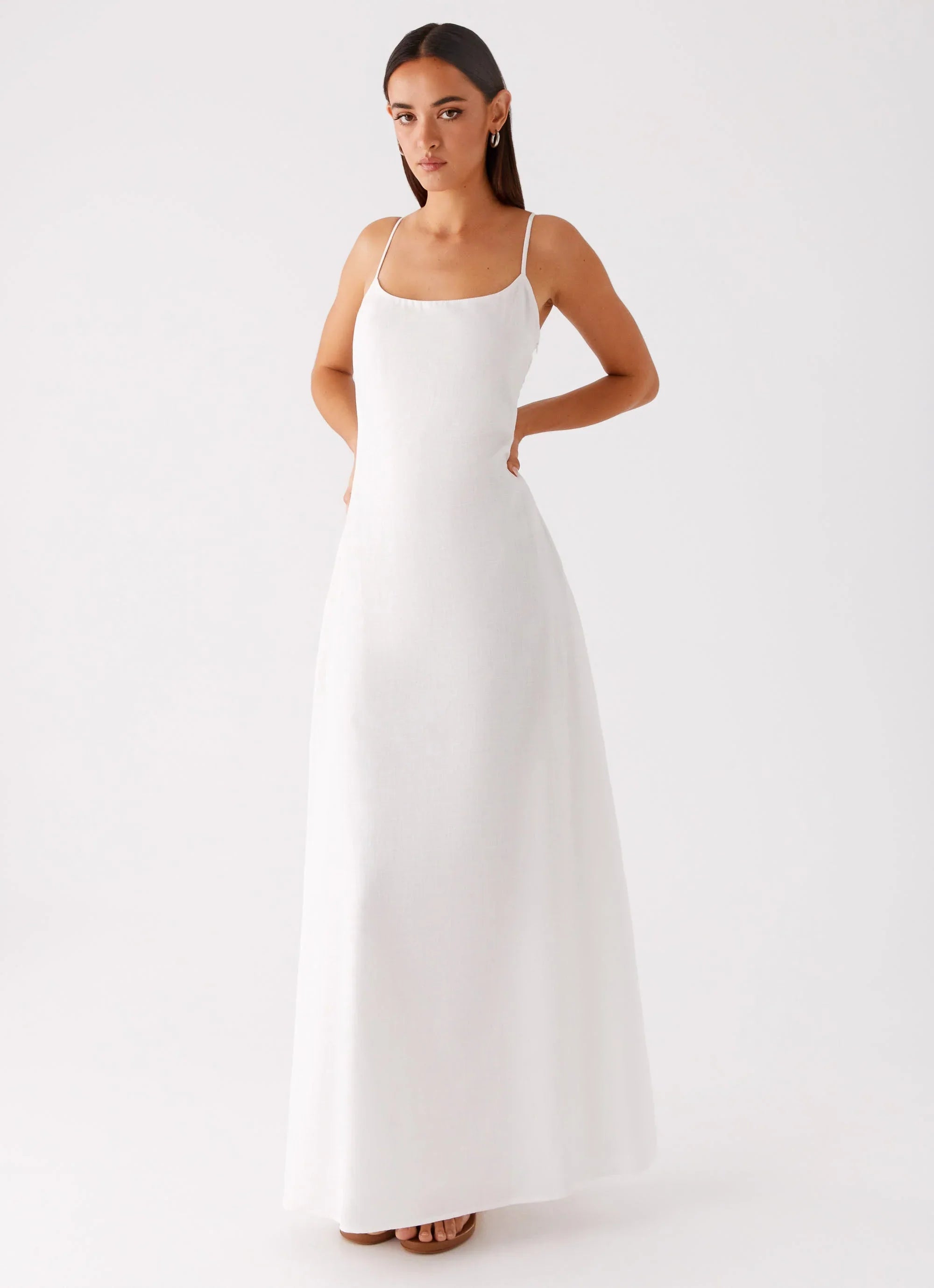 Madeleine Scoop Neck Maxi Dress - Off White