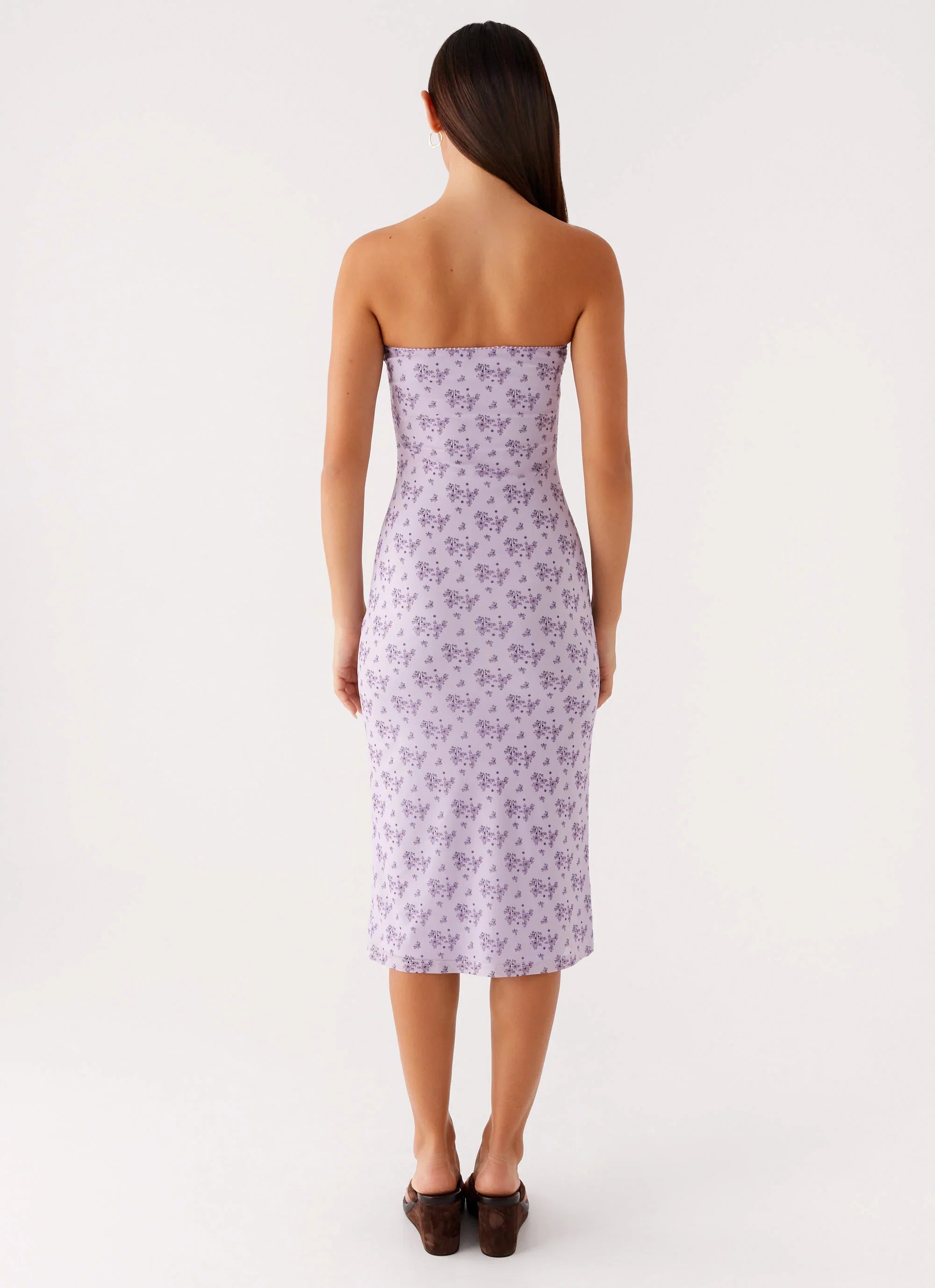 Keila Strapless Midi Dress - Lavender Meadow