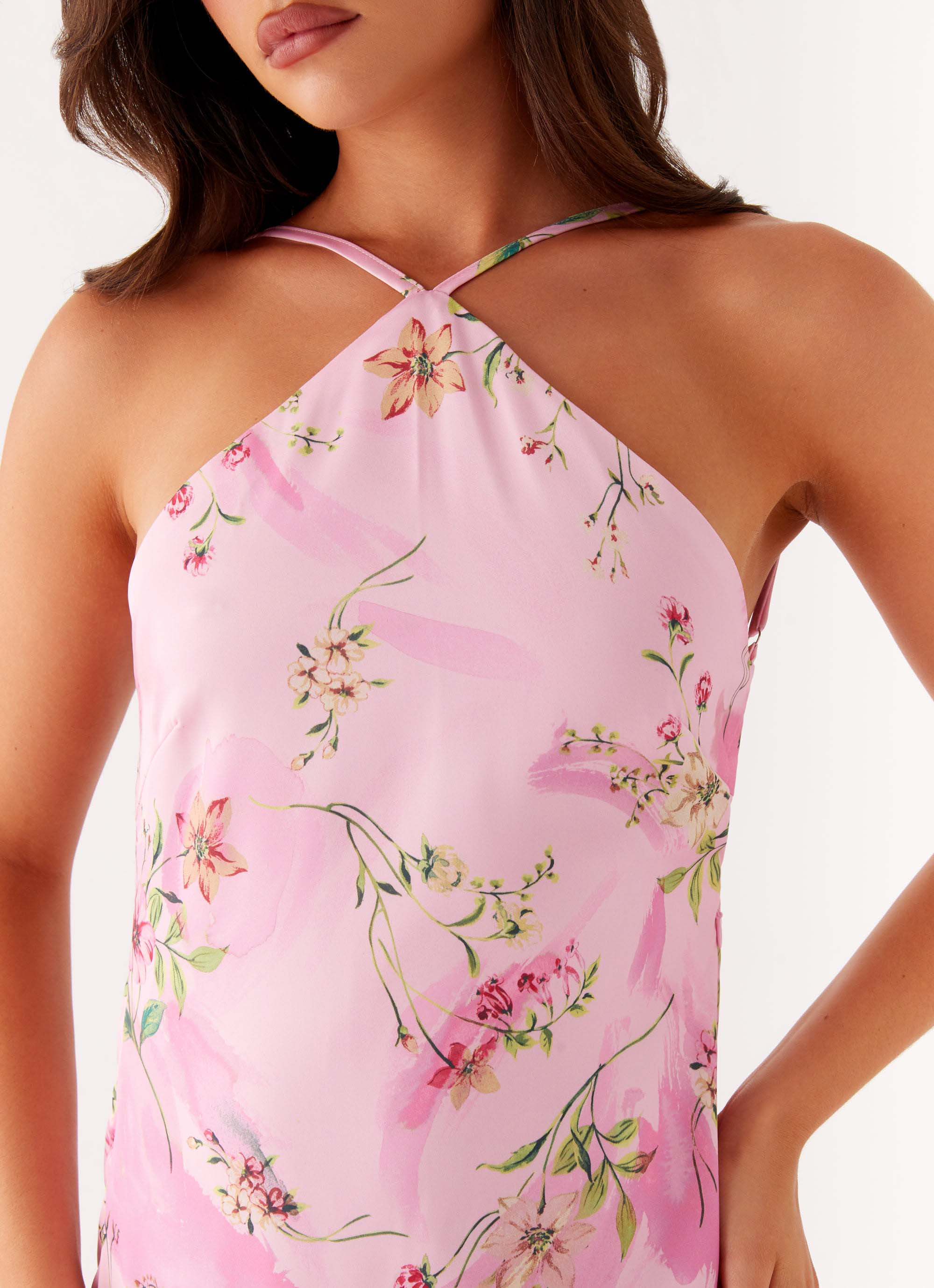 Pascal Maxi Dress - Pink Floral Print