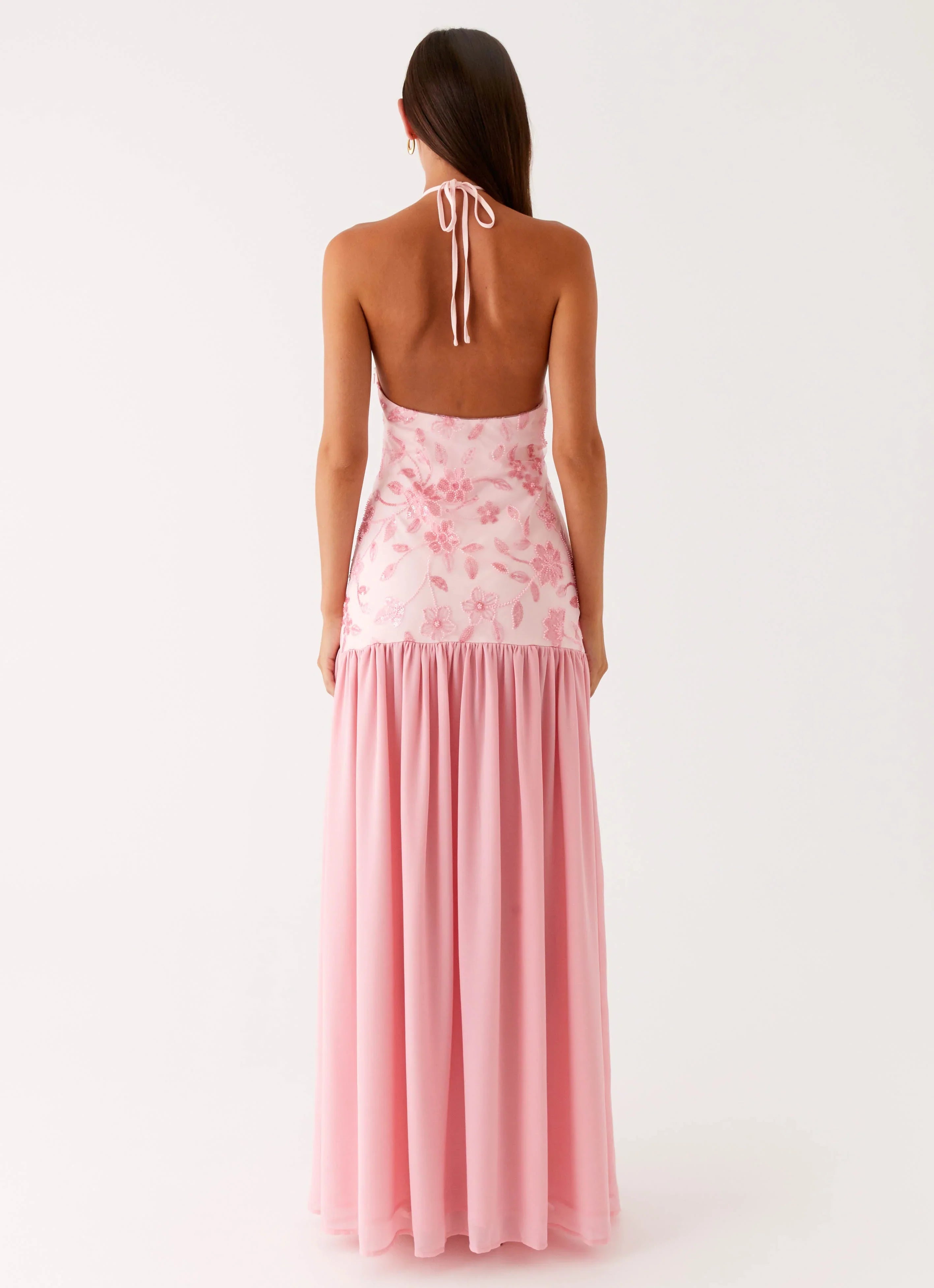 Janelle Beaded Maxi Dress - Pink