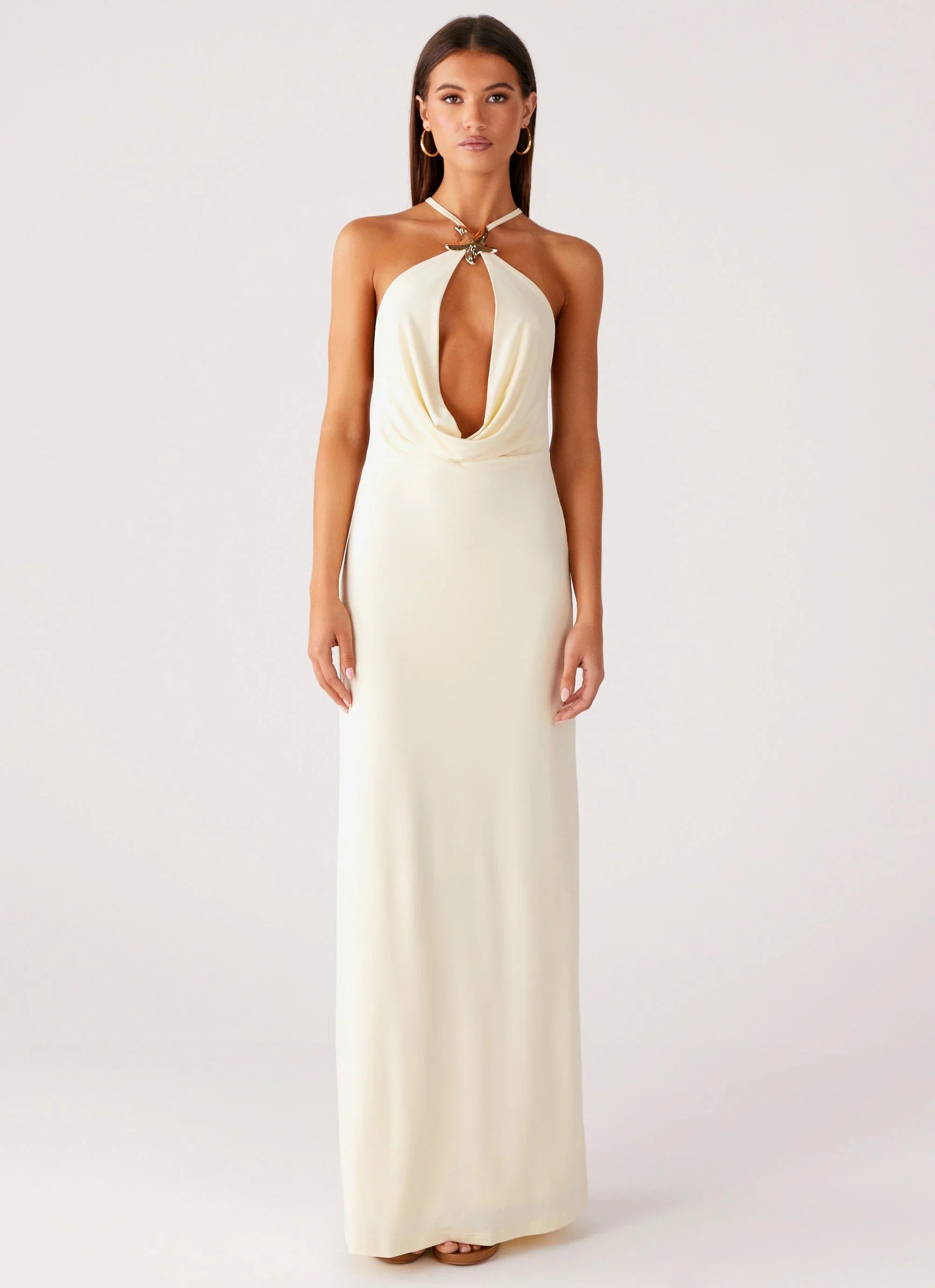 Mistlight Cowl Maxi Dress - Yellow