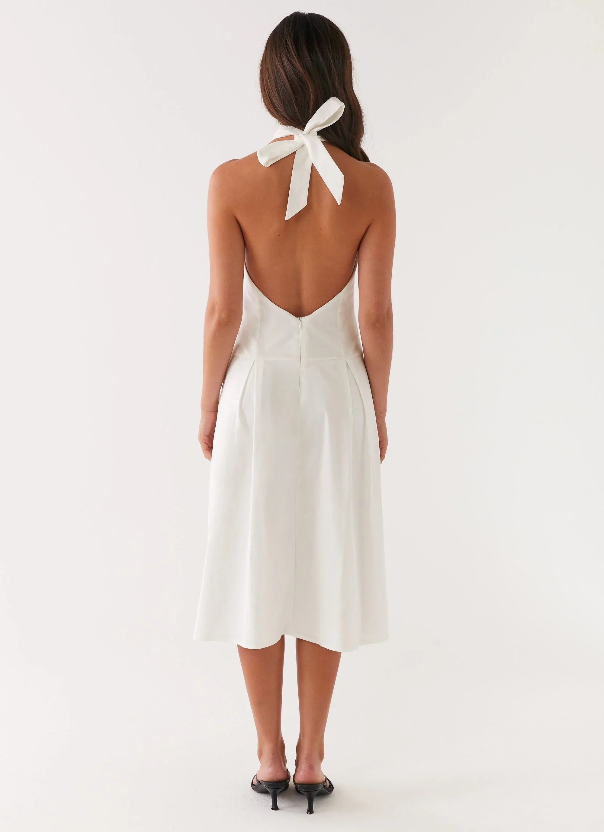 Calla Halter Midi Dress - White