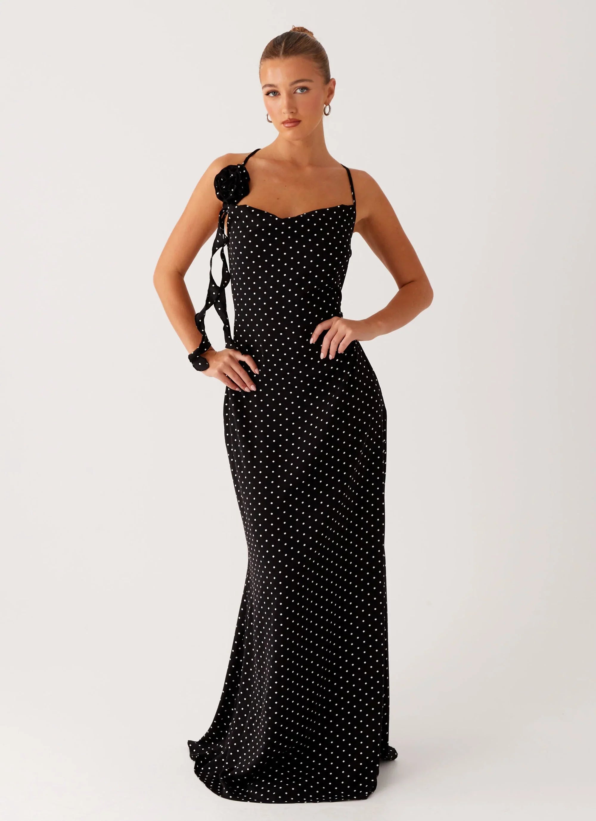 Purely Maxi Dress - Black Polka Dot