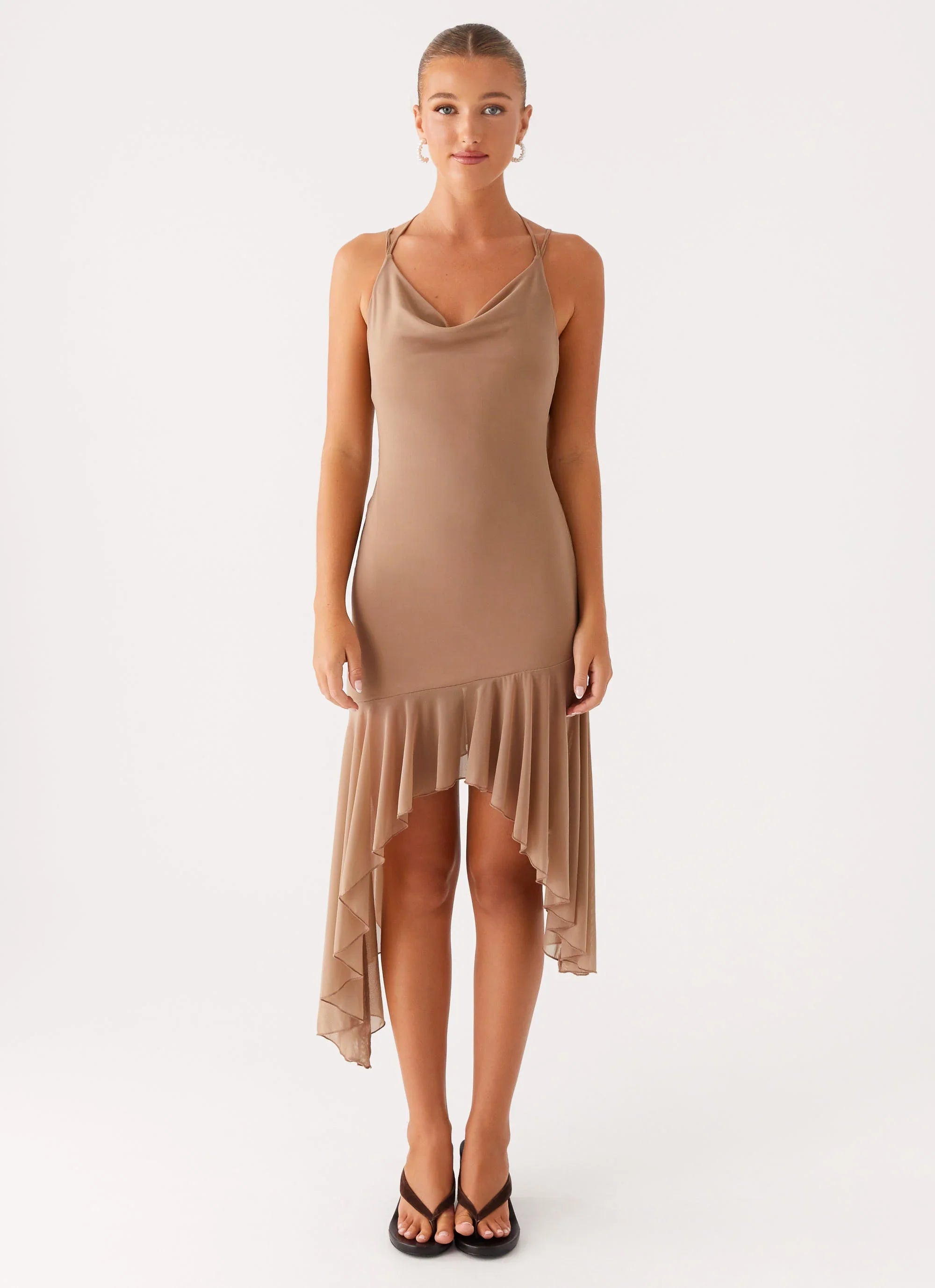 Bessie Midi Dress - Beige