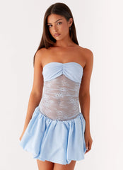 Safina Bubble Mini Dress - Blue