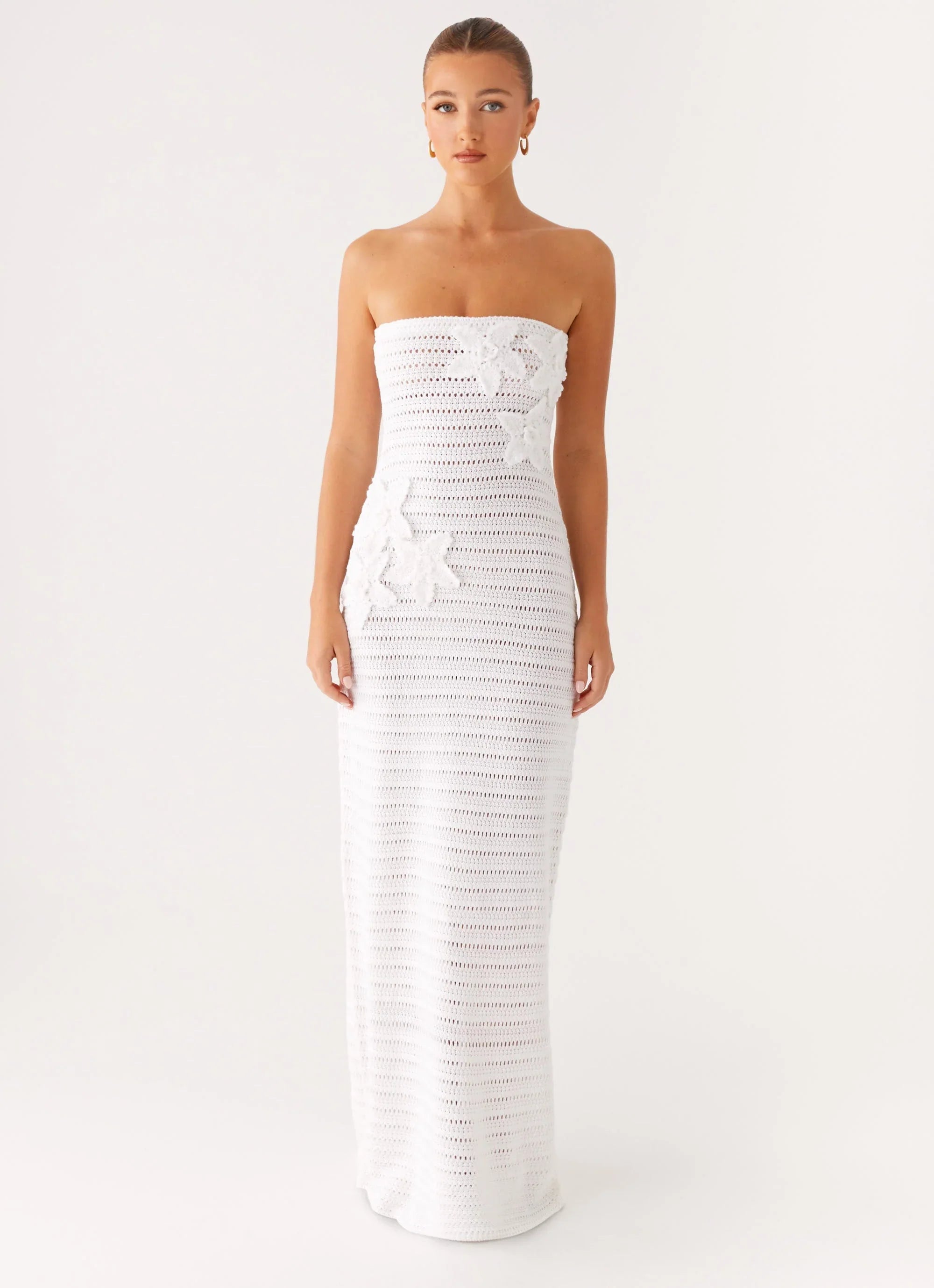 Diaz Crochet Maxi Dress - White